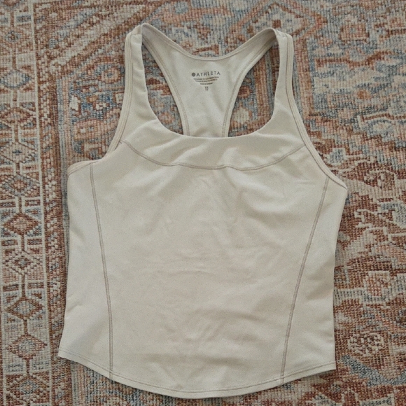 Athleta Cream Racerback Tank - Picture 2 of 6